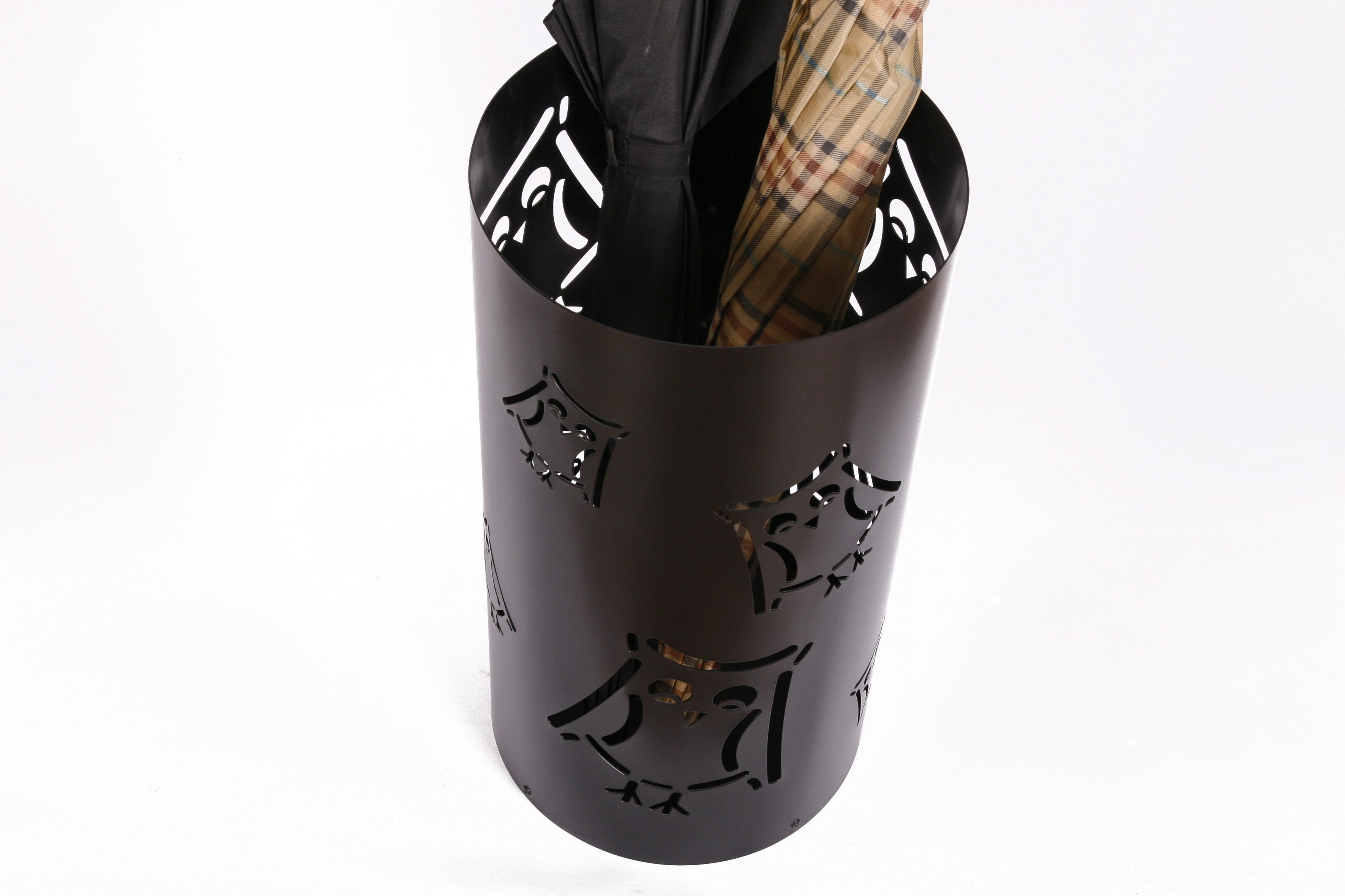 Schirmständer Design Eule 49xØ23cm schwarz SZAGATO Made in Germany moderner Regenschirmständer groß Schirmhalter Regenschirmhalter Design