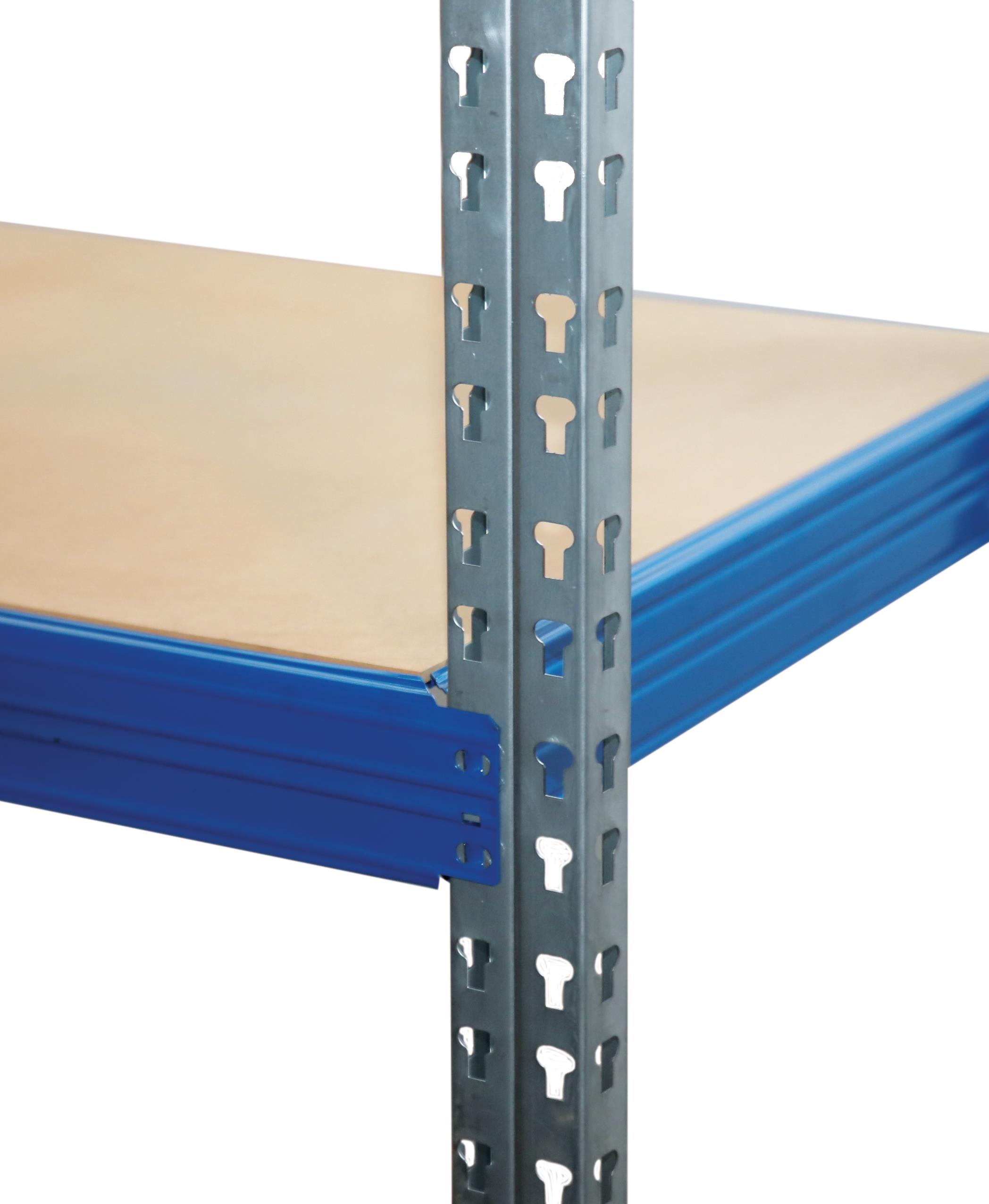 Weitspannregal Regalsystem 600 kg Anbauregal 240x160x80cm 4 Böden blau SZAGATO Weitspann Regal 60 cm Metallregal Fachbodenregal Schwerlastregal